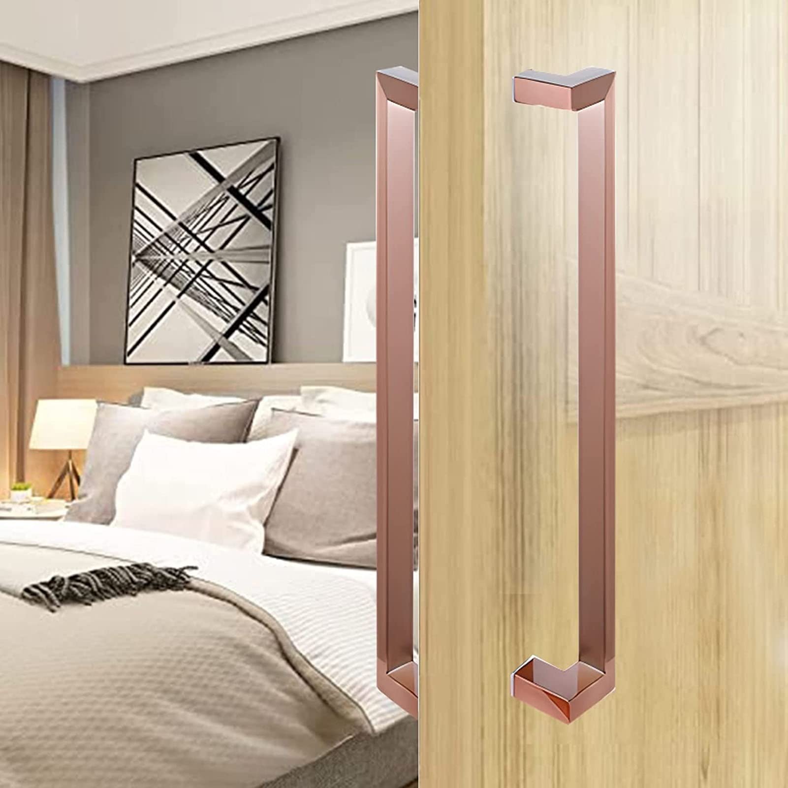 SaryEdge Heavy Duty Stainless Steel Sliding Door Handle,Glass Door Handles,for Sliding Glass Shower/Barn Door/Interior Exterior Door,5 Colors /57.5cm,C-L:60cm(23.6in),C-L:60cm(23.6in)/57.5cm(22.6in)