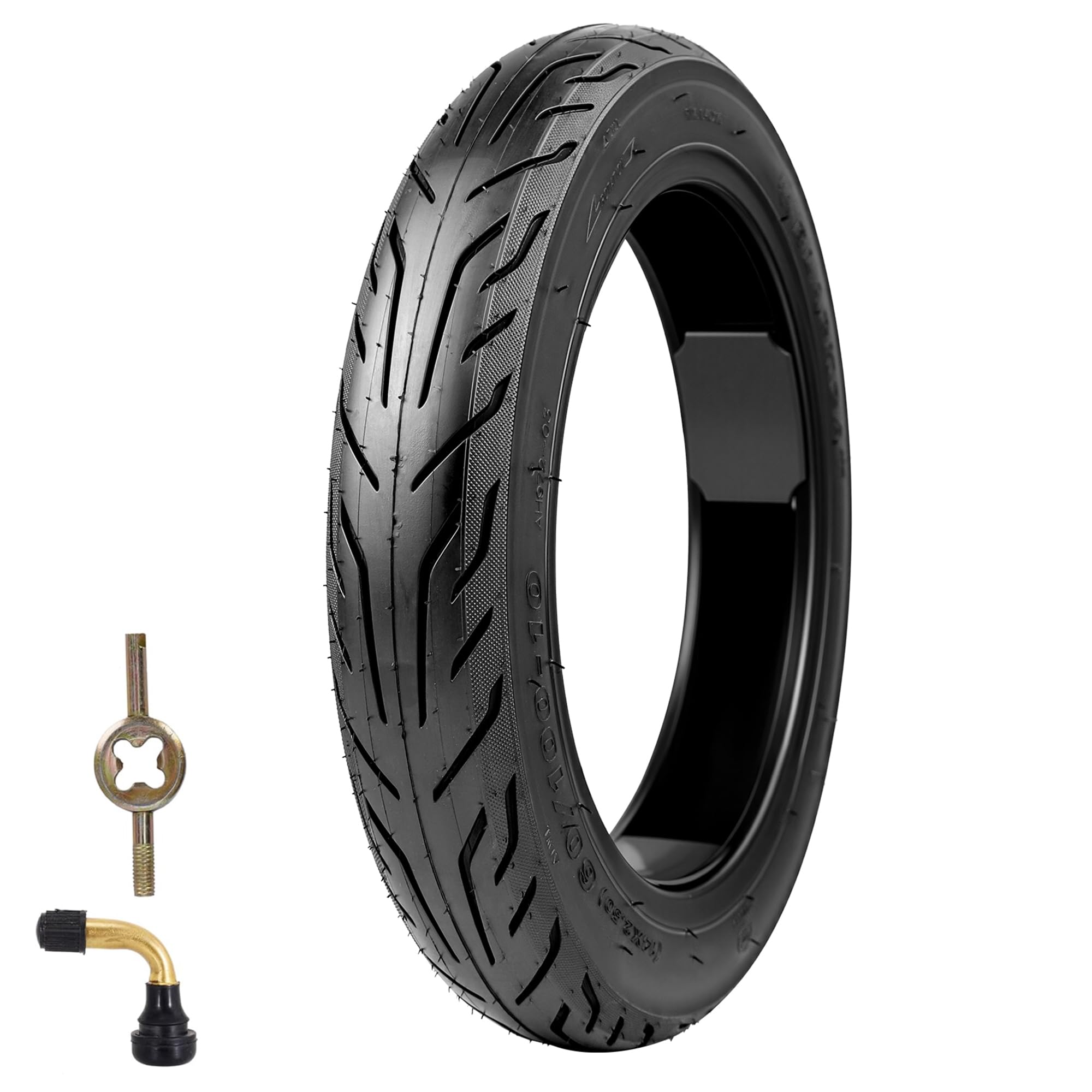 MEGHNA Pneu sans chambre à air Solid Tires (14 x 2,50) pour vélo électrique - Pneu auto-cicatrisant anti-crevaison 60/100-10, 36 PSI - Gaine robuste sans chambre à air