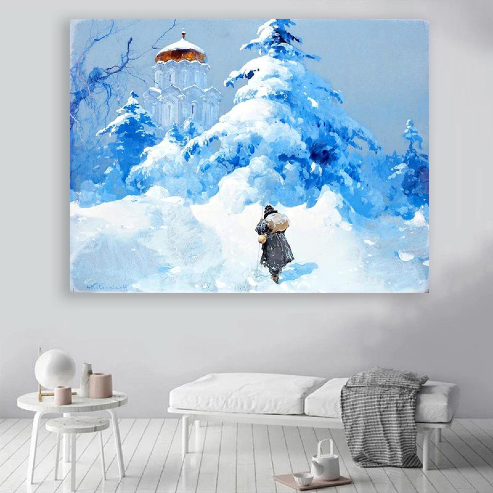 Evening Light Ⅱ 冬の風景 アート Amazon.co.jp: ステパン・コレスニコフ：冬の情景。有名な絵画の複製