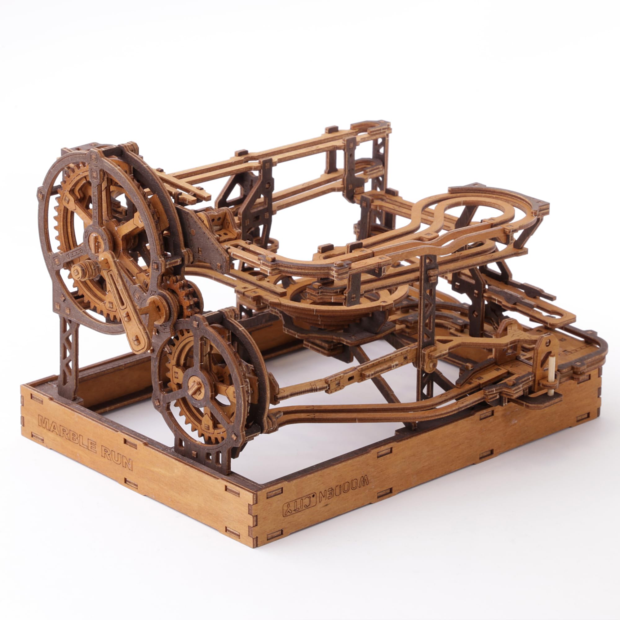 Wooden.City Murmelbahn 3D-Puzzle – europäisch gefertigtes mekahnisches Modellbausatz aus Holz, Marmor-Labyrinth zur Selbstmontage – kein Kleber erforderlich, ideal für Erwachsene und Jugendliche
