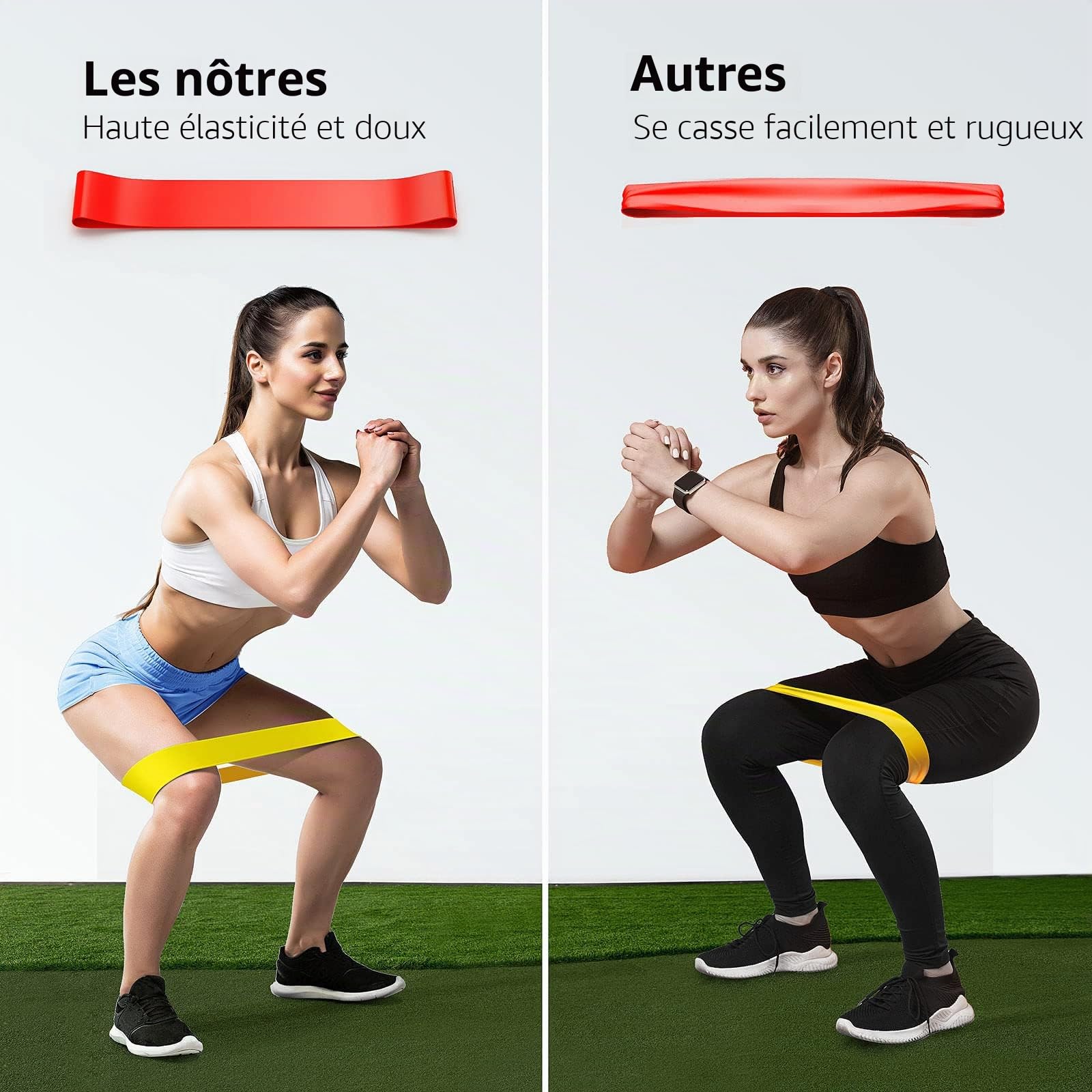 Set De 5 Bandes De Résistance TPE – 5 Niveaux De Couleur, Pour Yoga, Pilates Ou Stress En Classe