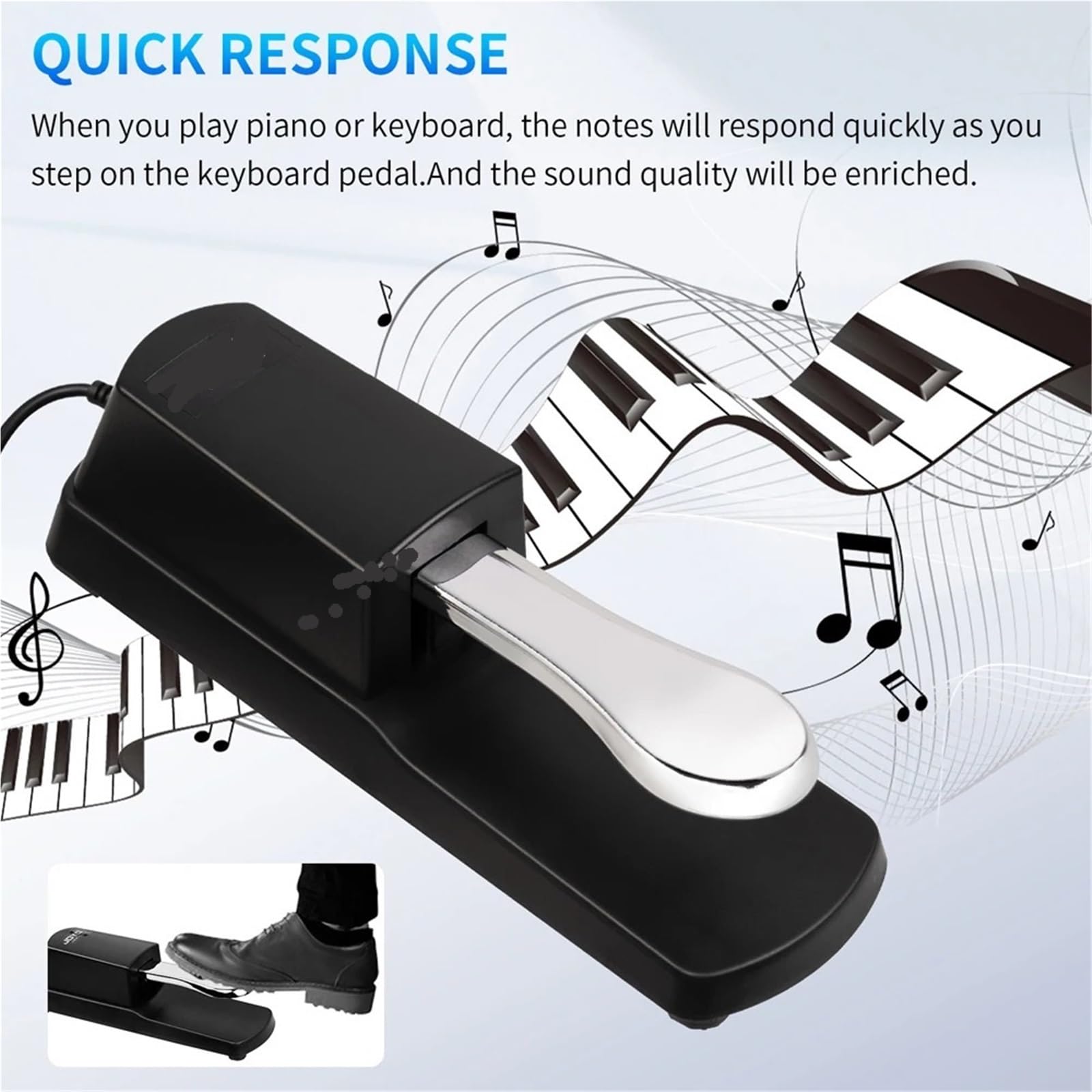 Pedal de sostenido Pedal de sostenido for piano, pedal sintetizador for teclado | Con interruptor de polaridad Accesorios for instrumentos musicales