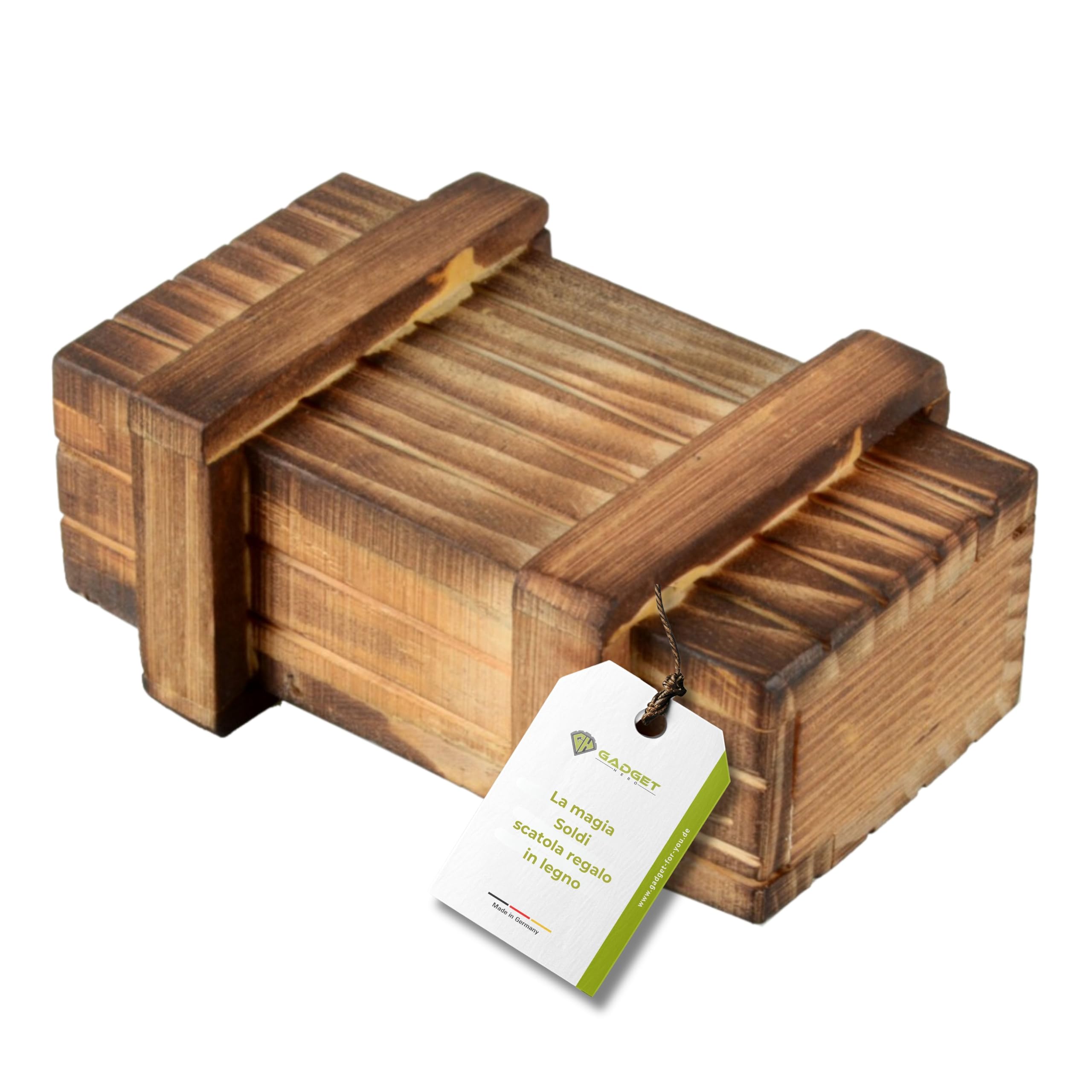 Scatola in Legno GADGET HERO: un puzzle con scomparto segreto, perfetto per sorprendere con regali originali e creativi.