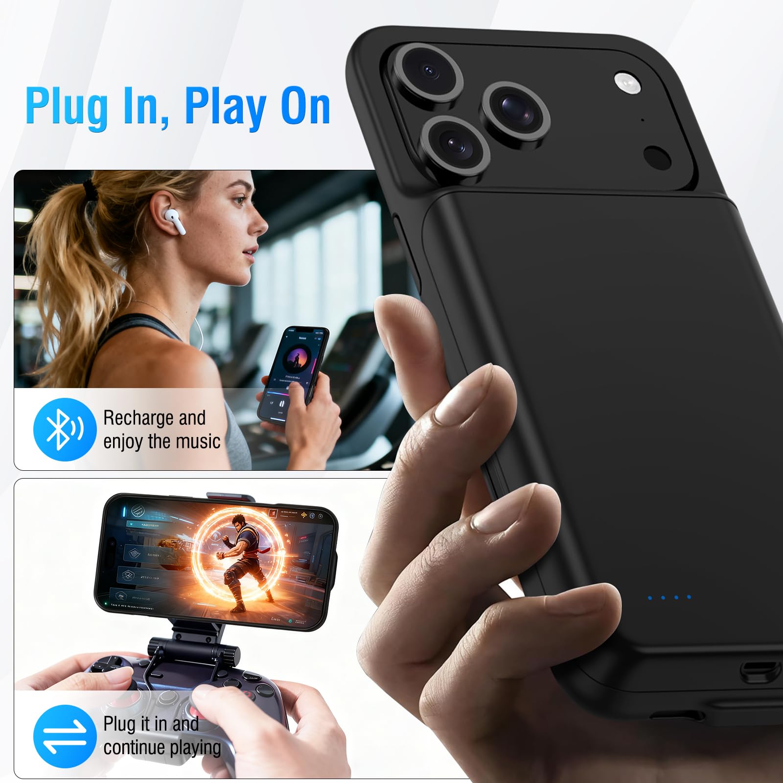 Custodia Con Batteria Per iPhone 17 Pro Max (6,9 Pollici), Caricabatterie Portatile Da 8500 mAh, Custodia Ultra Sottile Con Batteria Estesa E Custodia Protettiva Con Funzione Di Ricarica Per