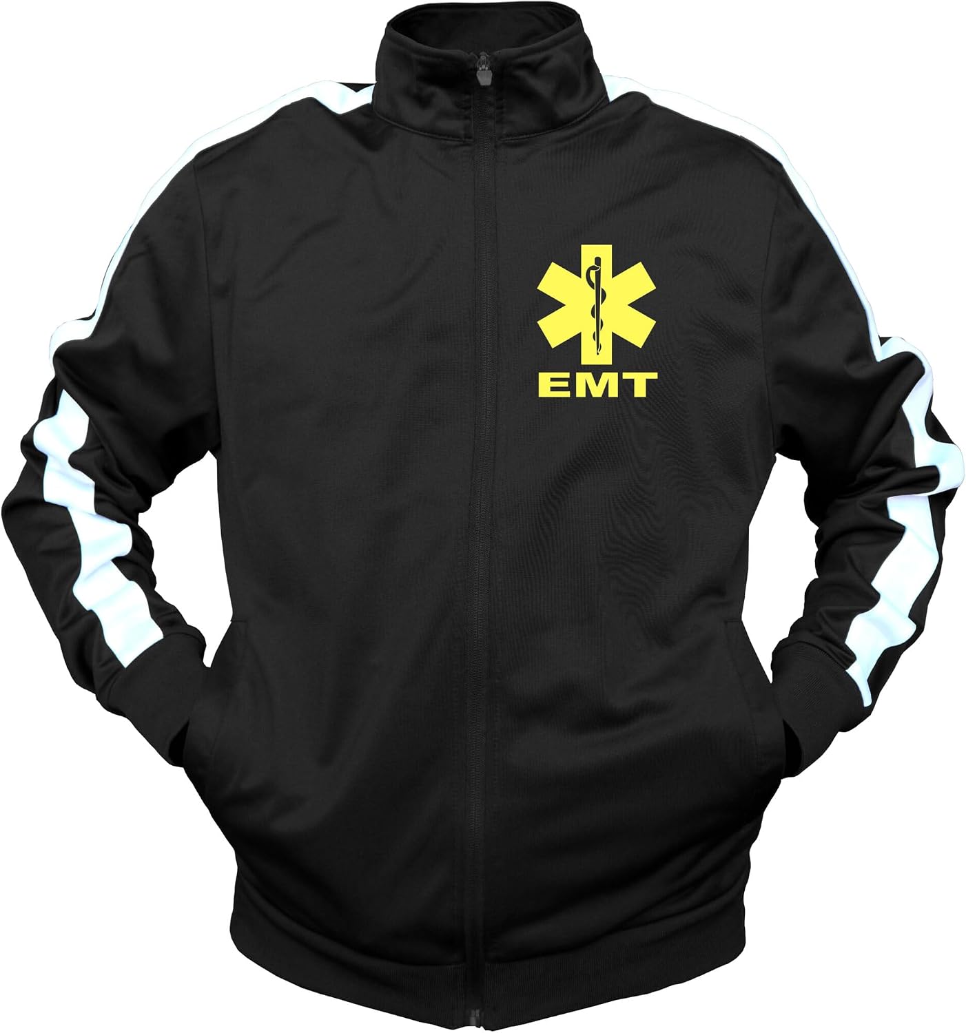 Smart People Clothing EMT Track Jacket with Reflective Decorations Front and Back