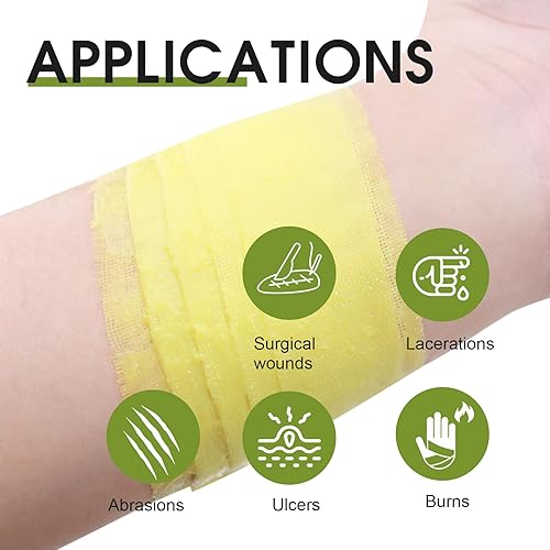 Miniatura 4 de Aderezo de vaselina Xeroform no adherente de 5 x 9 pulgadas, paquete individual de 25 unidades, parche de gasa de malla fina suave para cuidado de