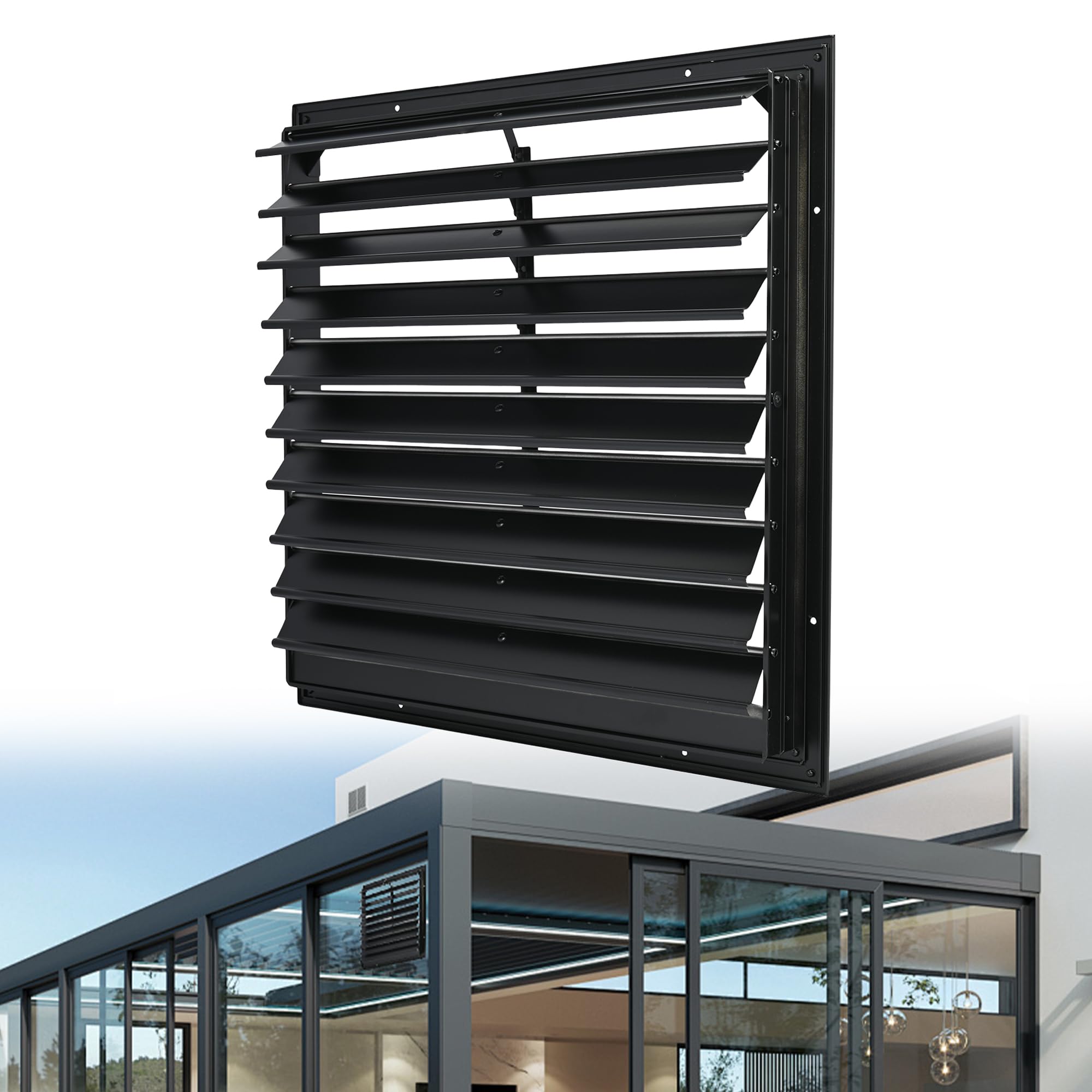 Photo 1 of YAGEANNL 18" Aluminum Automatic Gravity Exhaust Shutter Louver Vent