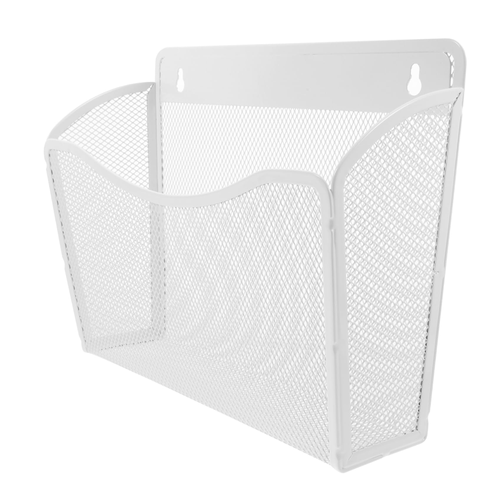 Angoily File Storage Basket Magnetic Folder Bins for Classroom Fridge Organizer Office Door Mailbox Wall Shelf Organizer Duty Wall Mount File Holder Magnetic Basket Iron White