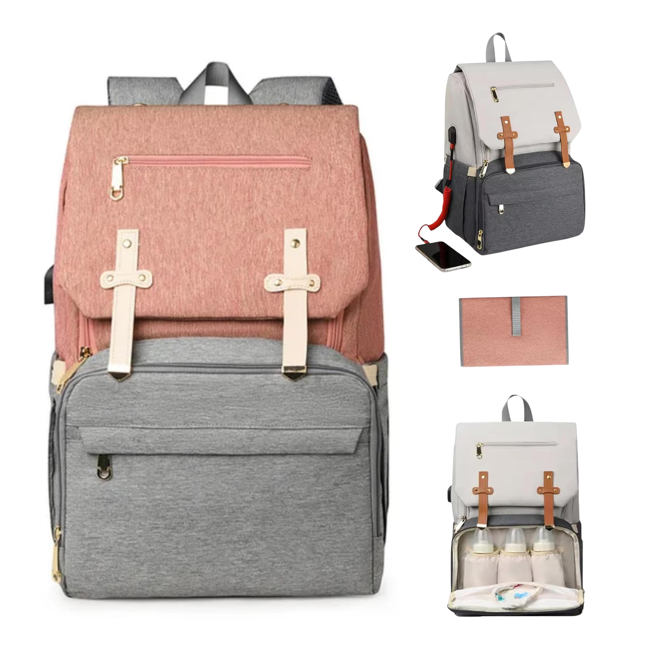 OBABY Baby Diaper Bag spacious/multi-pocket/diaper backpack/fashionable/waterproof/large capacity/durable/Maternity Backpack Cum Tote bag Spacious to Easily Organise Baby Essentials.-image-44