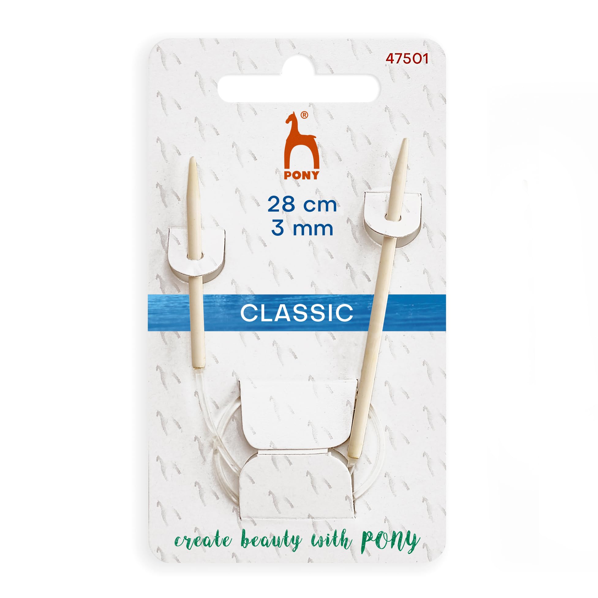 Pony Sock Circular Fixed Knitting Pins - 28Cm x 3.00mm