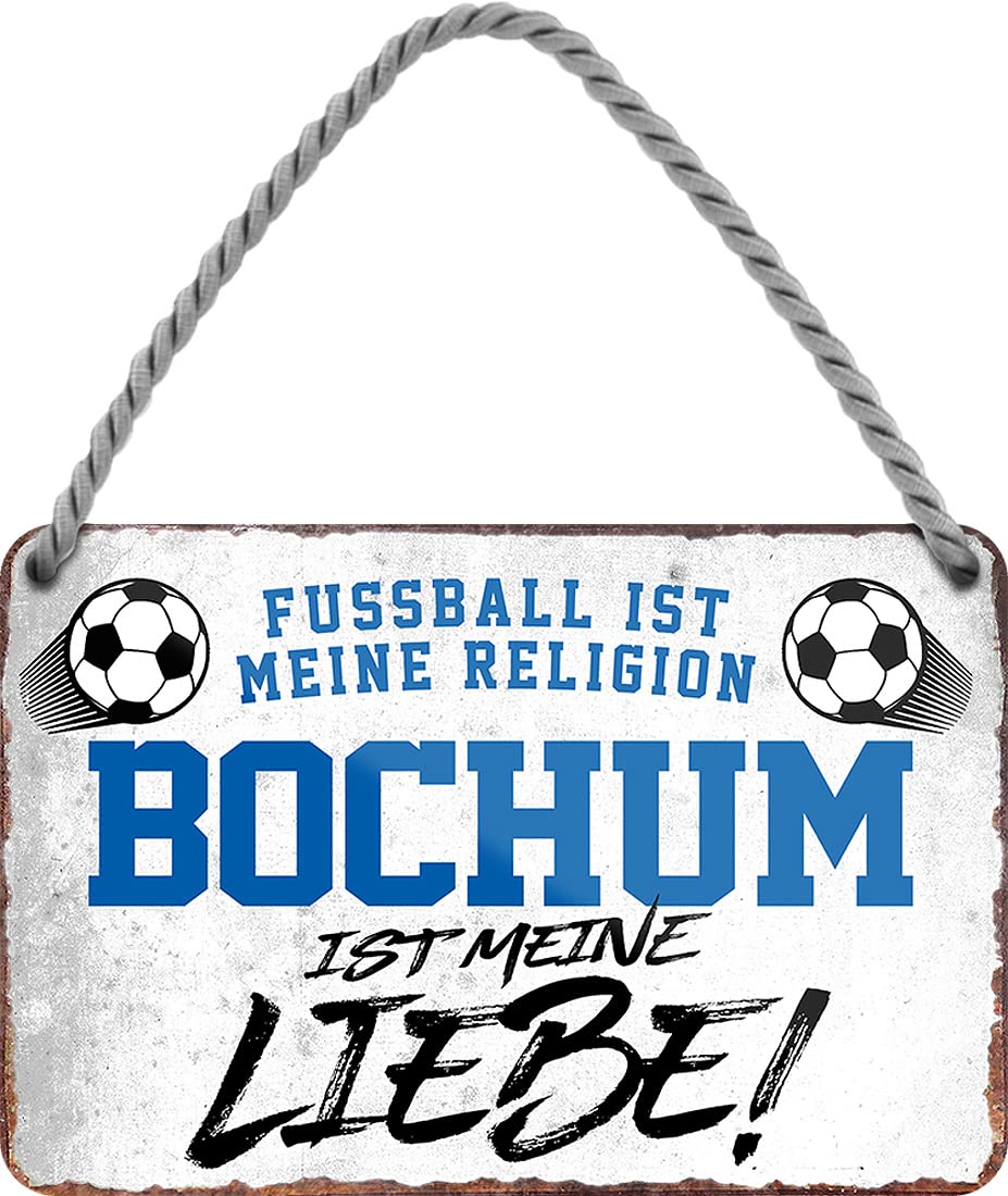 WOGEKA ART Targa in metallo retrò – Dynamo ist meine Liebe – Calcio – Scritta divertente come idea regalo per compleanno, Natale, decorazione vintage, 18 x 12 cm, targa in metallo HS1006