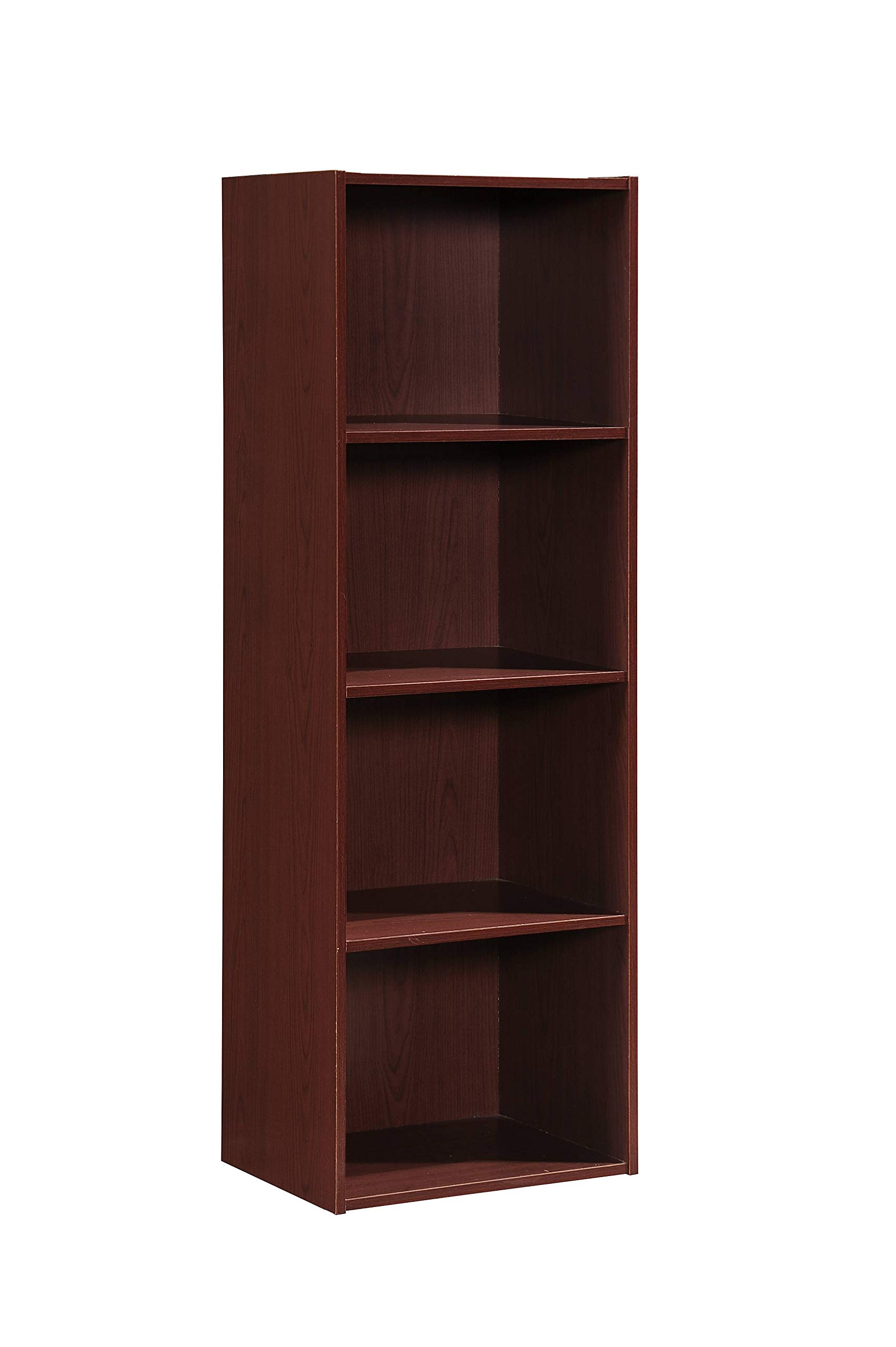 Hodedah 4-Shelf Bookcase in Mahogany