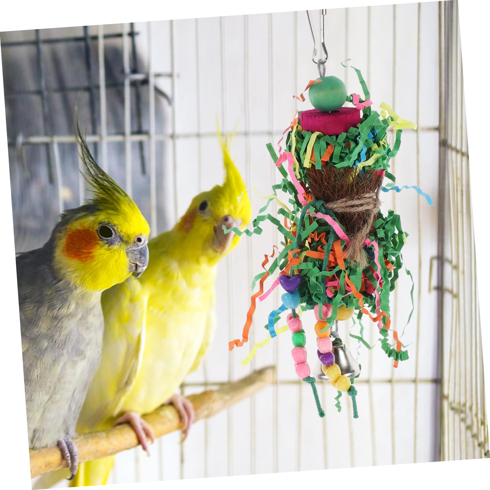 POPETPOP 20pièces Jouet à Mâcher Suspendu pour Oiseaux Accessoire Amusant pour Perroquets Et Oiseaux De Couleurs Aléatoires Sécurisé Et Résistant Morsure