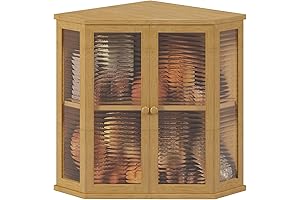 Extra Large Bamboo Corner Bread Box for Kitchen Countertop