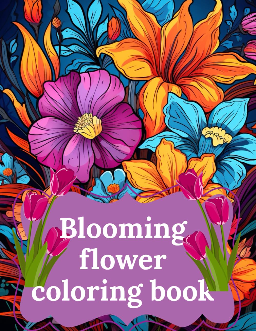 Blooming flower: Coloring book for adults 200 pages