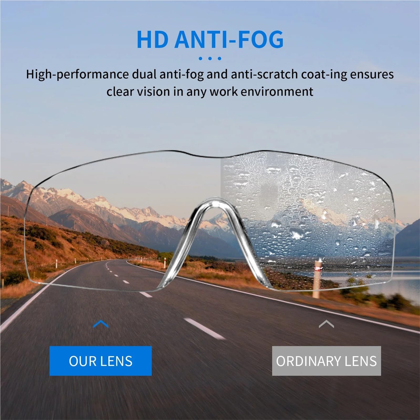 Genérico 10 gafas de seguridad Z87 - UV400 antivaho y antipolvo for conducir, trabajar y andar en bicicleta