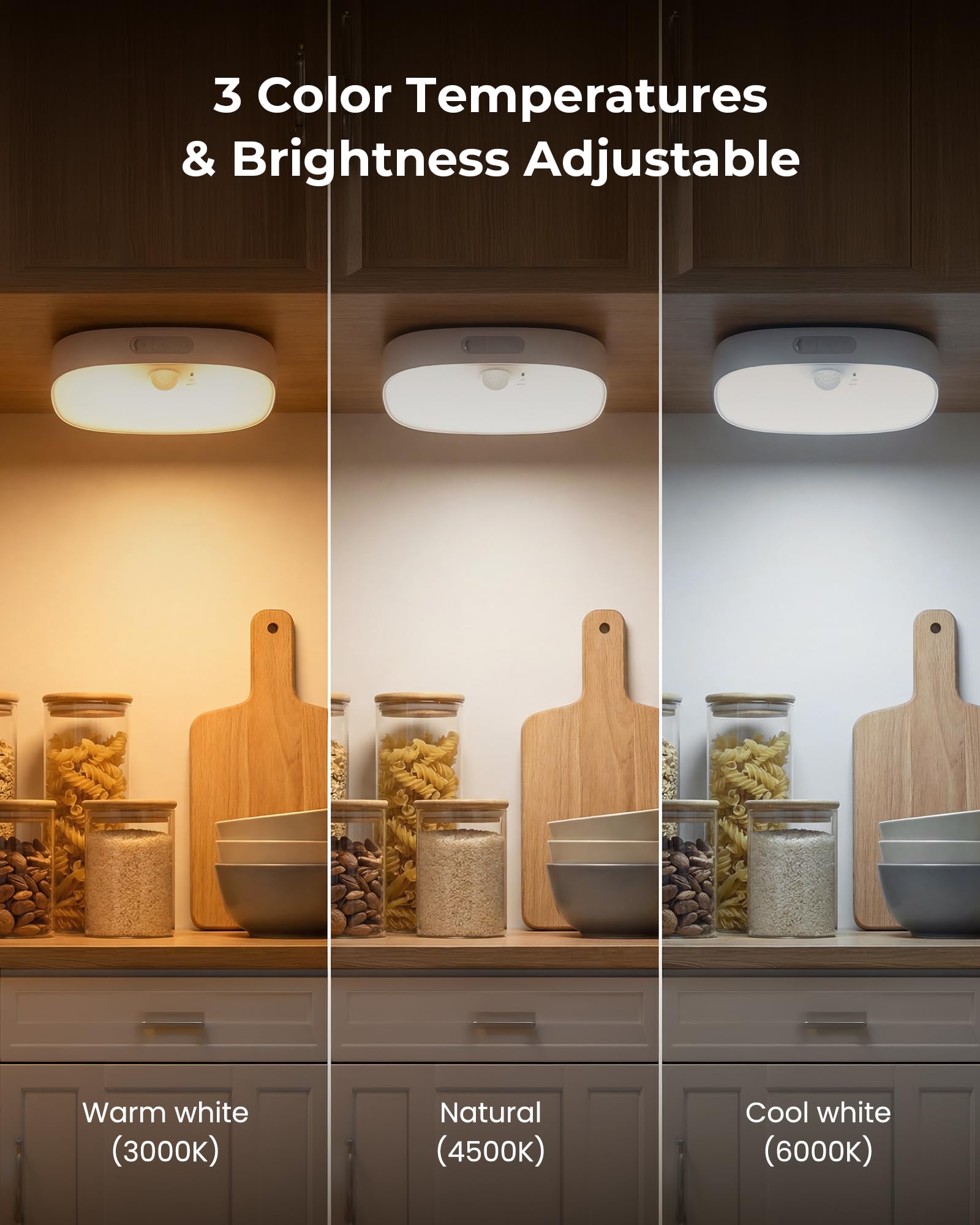 FULEN Luz de Techo LED para Baño IP65, Plafón LED con Sensor de Movimiento, Lámpara Recargable Inalámbrica con Batería de 10000 mAh, RGB y Mando a Distancia, Luz para Ducha, Armario y Garaje