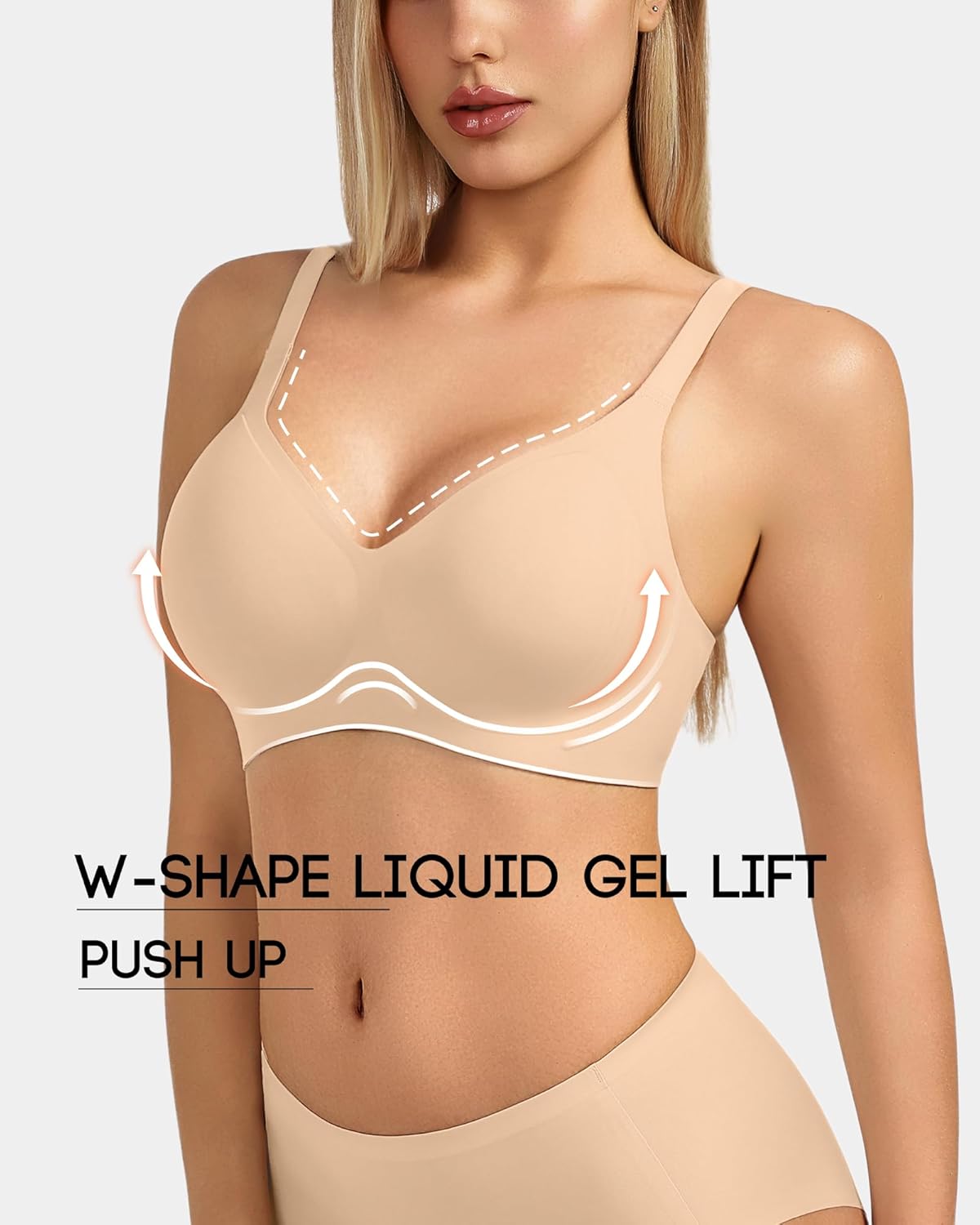 Plus Size Jelly No Underwire Comfort Bra for Women, Full Coverage Seamless Everyday Wireless Bras with Light Support - Image 2