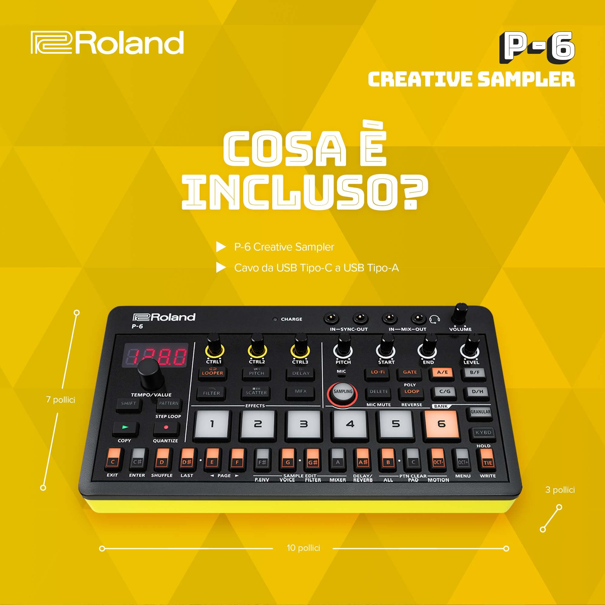 Roland AIRA Compact P-6 Creative Sampler Sequencer USB-C