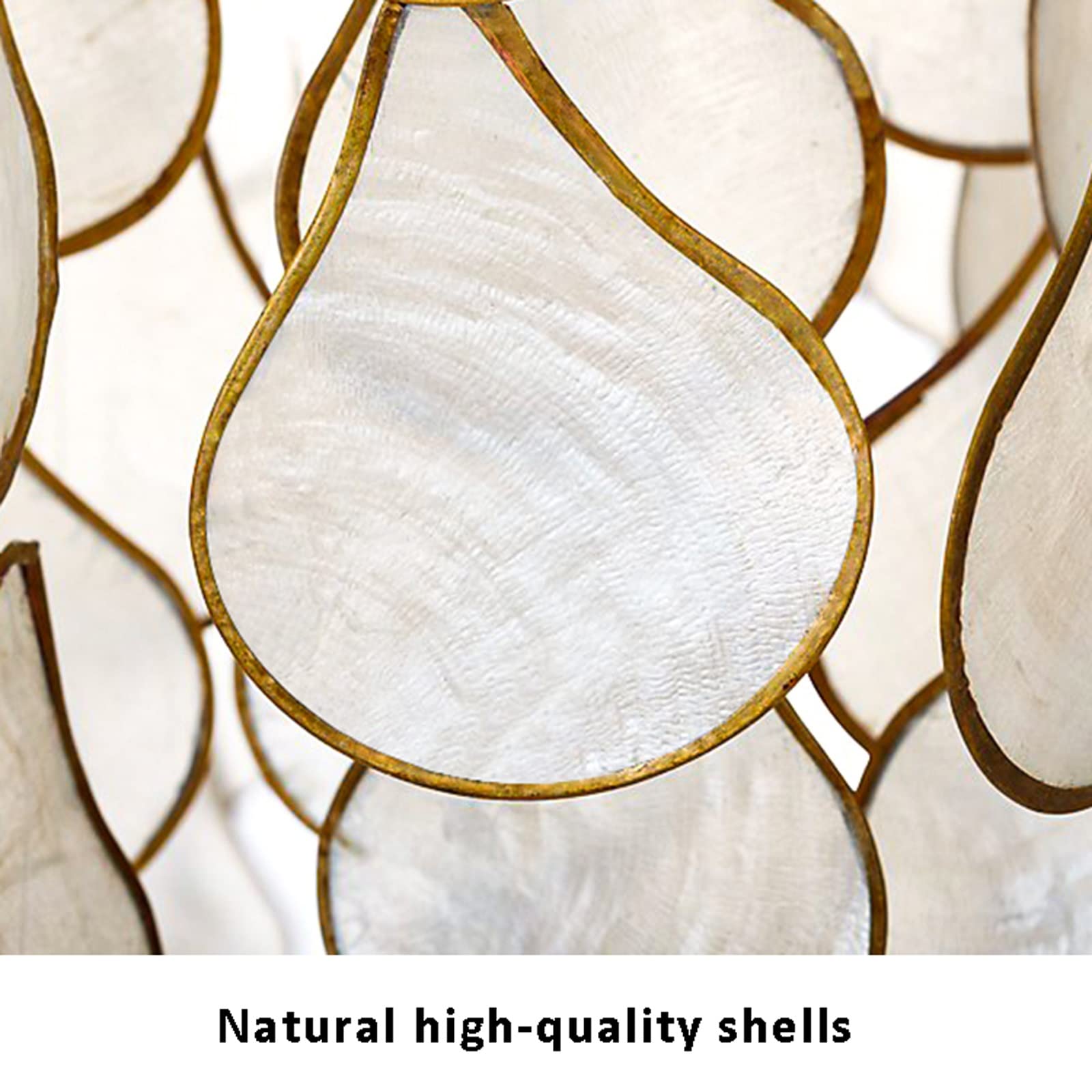 KKXXYQFC Lampada da di Lusso nordica - Conchiglia per Soggiorno, Camera da Letto e Studio - Illuminazione Creativa in Stile Pastorale Americano per l'arredamento di casa e Ristorante