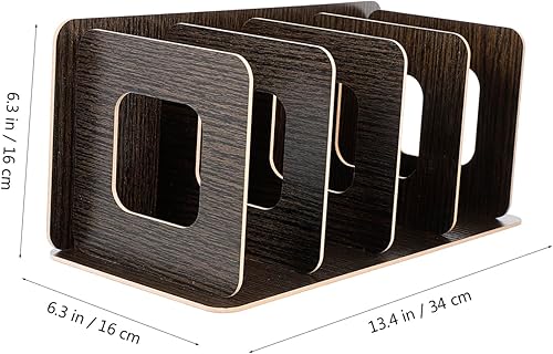 Miniatura 7 de UKCOCO Soporte de exhibición de CD de madera, soporte de disco de madera, cajas de almacenamiento para organizar almacenamiento de escritorio,