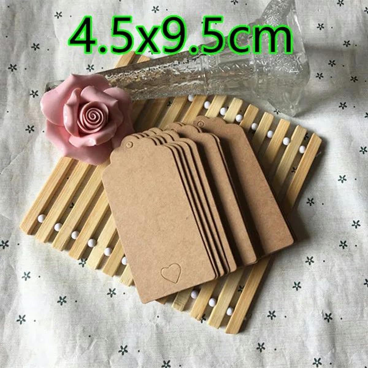100 Stück 350 g/m² Kraftpapier, kreative Leere Etiketten, DIY, handgefertigt, Party, Geburtstag, Hochzeit, Weihnachten, Blumen, Etiketten, Karten, Stil 8