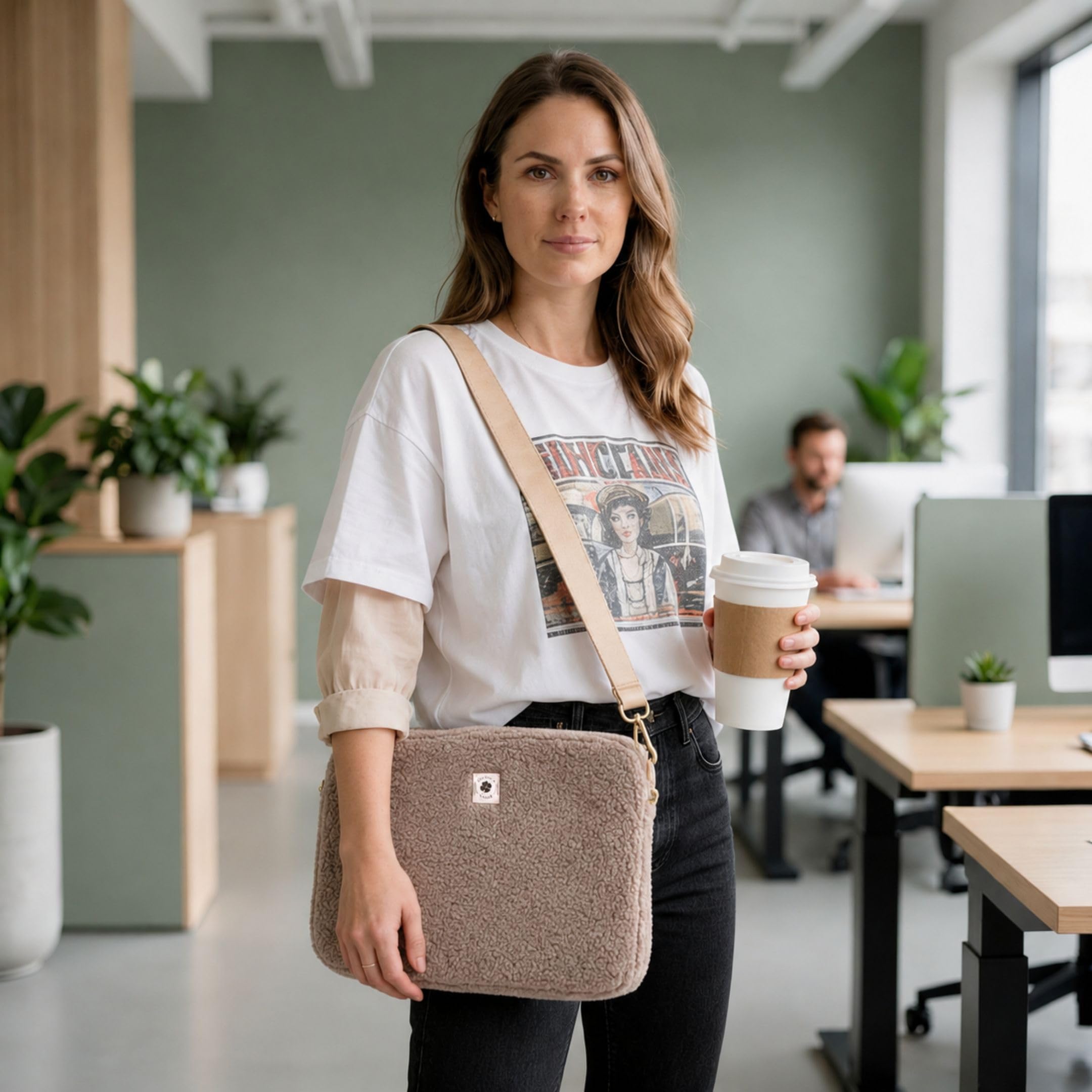 2-in-1 Teddy Laptoptasche & Laptophülle 13–14 Zoll mit Schultergurt