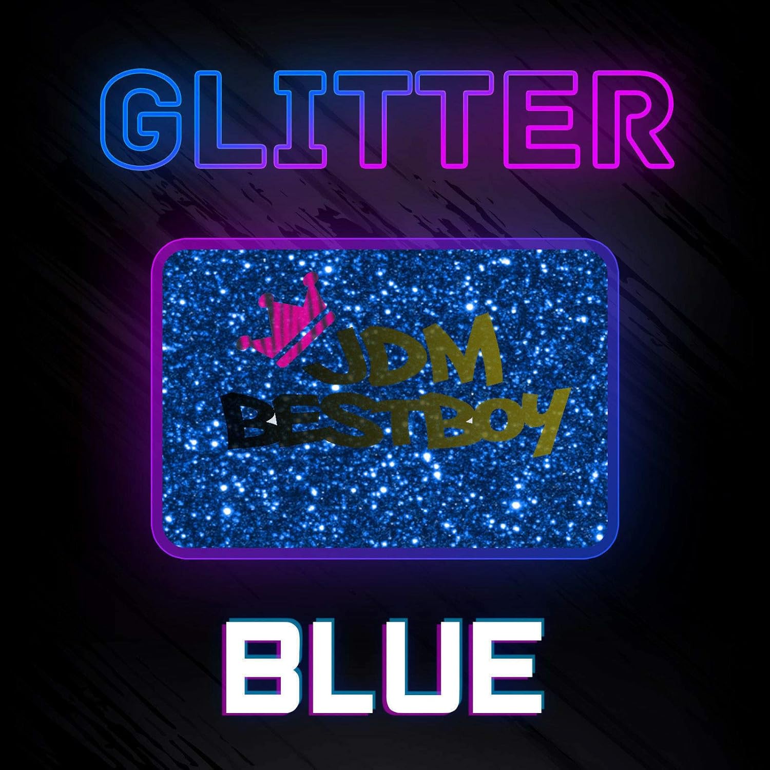 20"x60" (1.66FTx5FT) Royal Blue Glitter Heat Transfer Vinyl Best HTV for Silhouettee Cameo and Cricut Sheet DIY Iron On Heat Press T-Shirt Clothes and Other Textiles