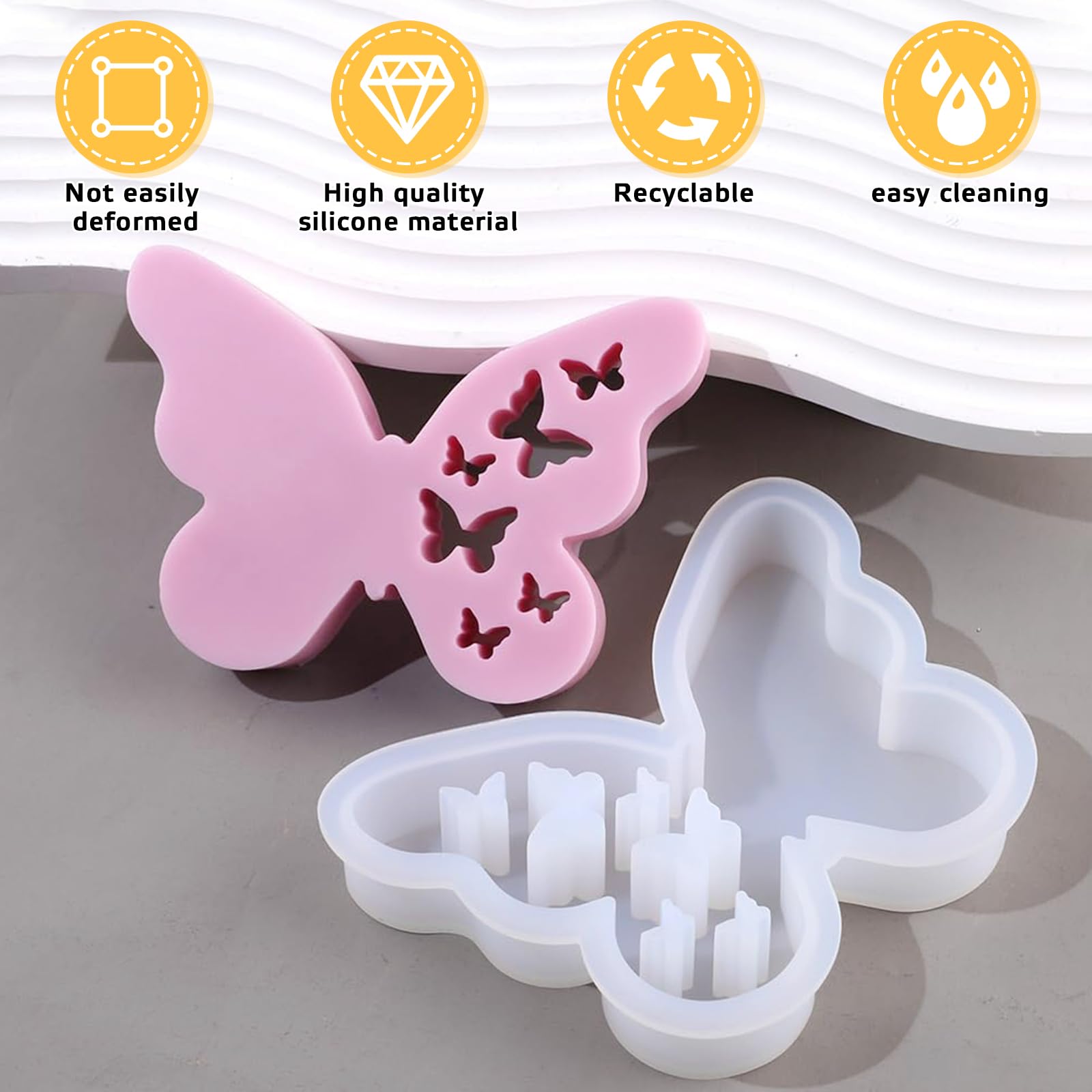 2er Set Schmetterling Silikonformen – DIY Gießformen Für Harz & Gips