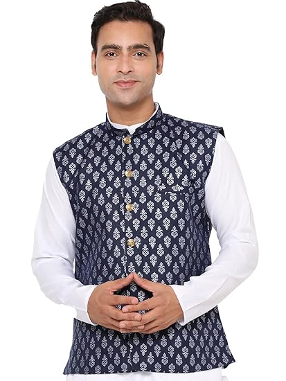 Strickly Designer Men's Silk Blend Woven Ethnic Nehru Jacket / Modi Jacket / Waistcoat Koti