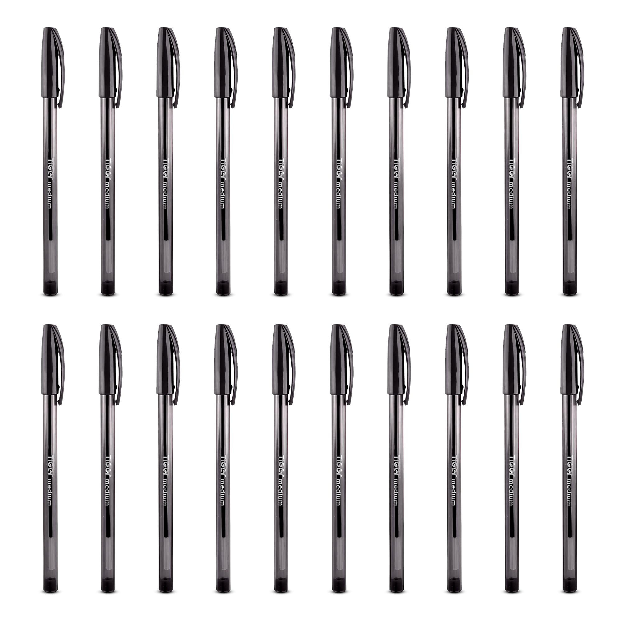 Lotus Coloured Ink Medium Point Nib Ultra Glide Smooth Ink Precision Ballpoint Pens (Black, 20 Pack)