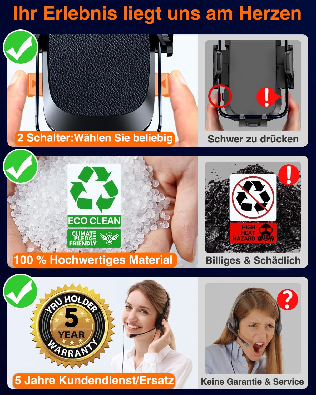 【Classe militare 2026】Supporto per cellulare da auto. Ventosa forte e clip di ventilazione | Supporto per cellulare da auto, a 360°, per iPhone 17, 16, 15, 14 Pro Max, ecc., nero chiaro