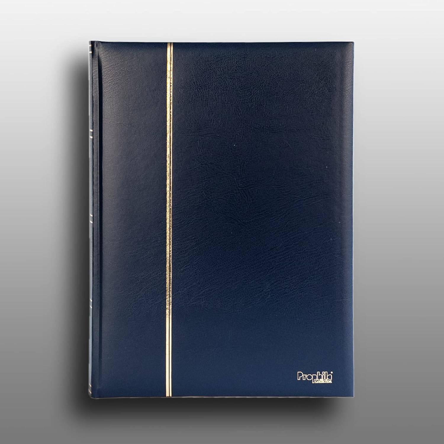 Prophila Stamp Album (New) 64 Black Sides, Padded Blue Cover
