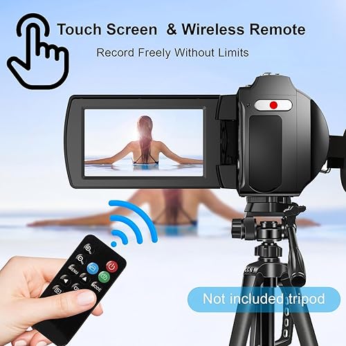 Miniatura 3 de Videocámara 4K de 48 MP, pantalla táctil de 3.0 pulgadas, zoom digital 18X visión nocturna IR con micrófono/control remoto/tarjeta de 32G/2 baterías