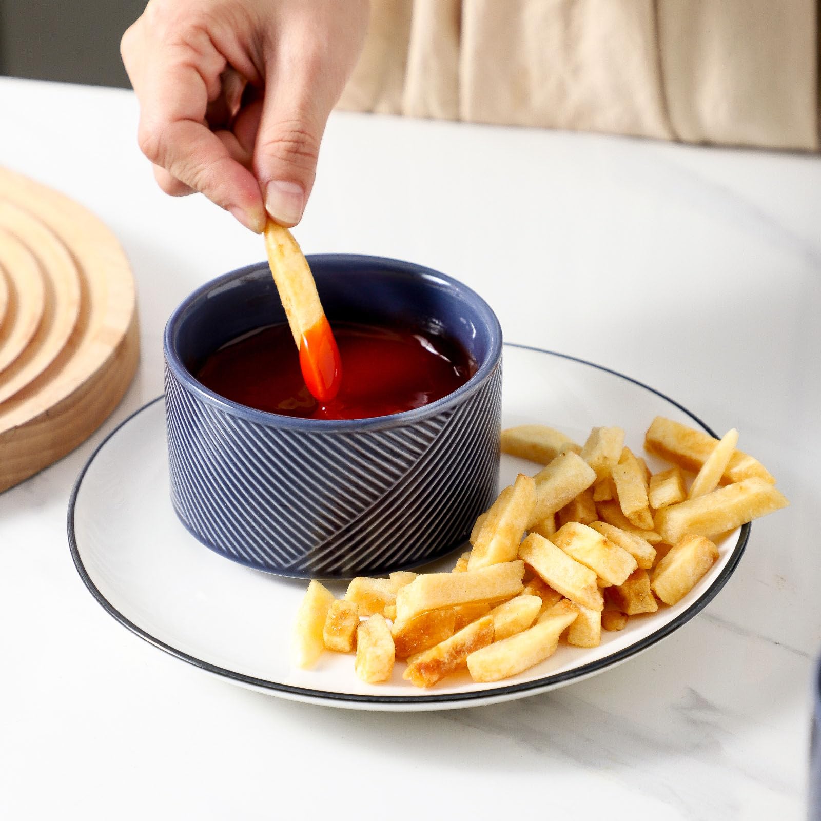 Adewnest Dipping Bowls with Lids: Ceramic Condiment Sauce