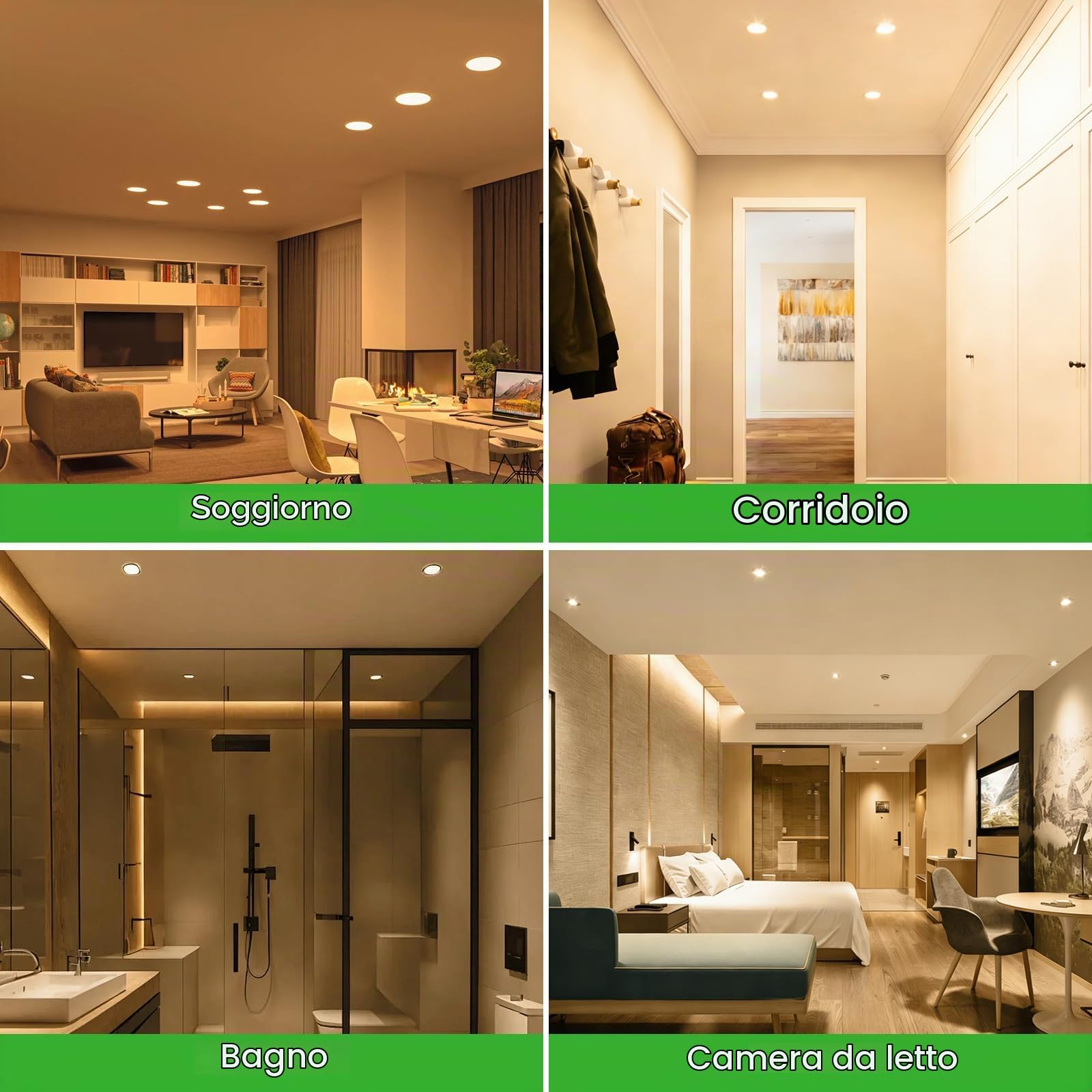 GY Set da 12 Classe B Faretti LED da Incasso per Cartongesso Dimmerabil, 4.5W 708LM Faretti LED Soffitto 3000K Caldo 4000K Neutro 6500K Freddo Regolabili, IP44 Luci da Incasso per Bagno, Φ80-95mm
