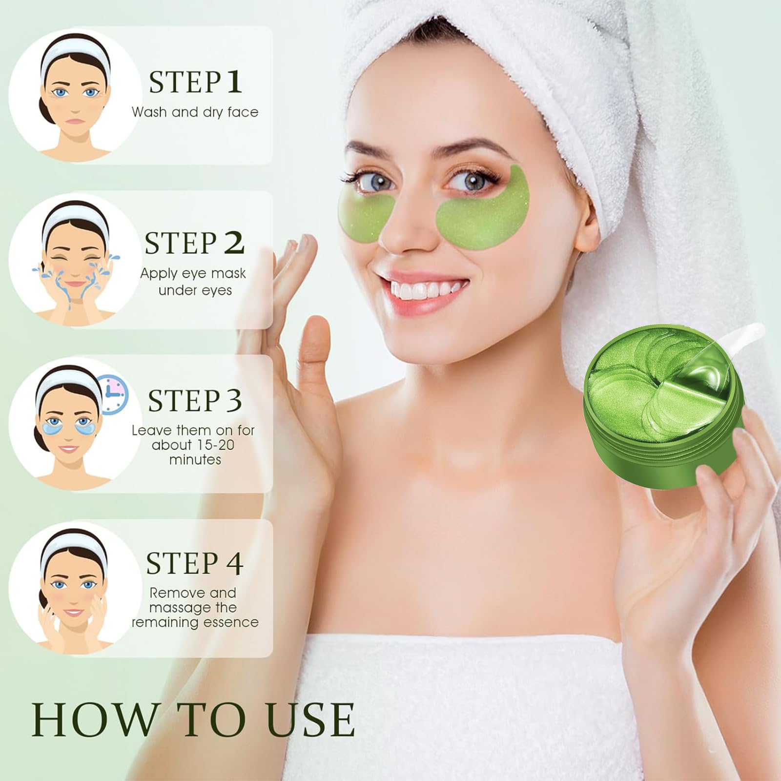 60 Pezzi Maschera Occhi di Aloe Vera, Patch Occhiaie e Borse, Collagene Patch Occhi, Rimuovi Borse e Puffiness, Idratante, Riduce Le Linee Sottili, Idrata Anti-Età, Anti Rughe, Donna Uomo