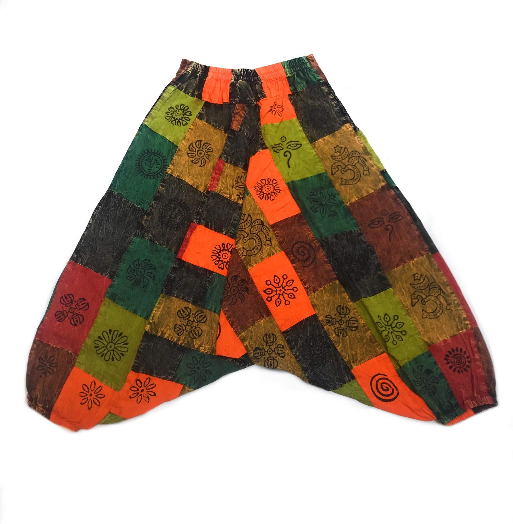 Sarouel Patchwork - Pantaloni etnici unisex con stampa etnica Sarouel Jogging Pantaloni etnici da yoga da donna