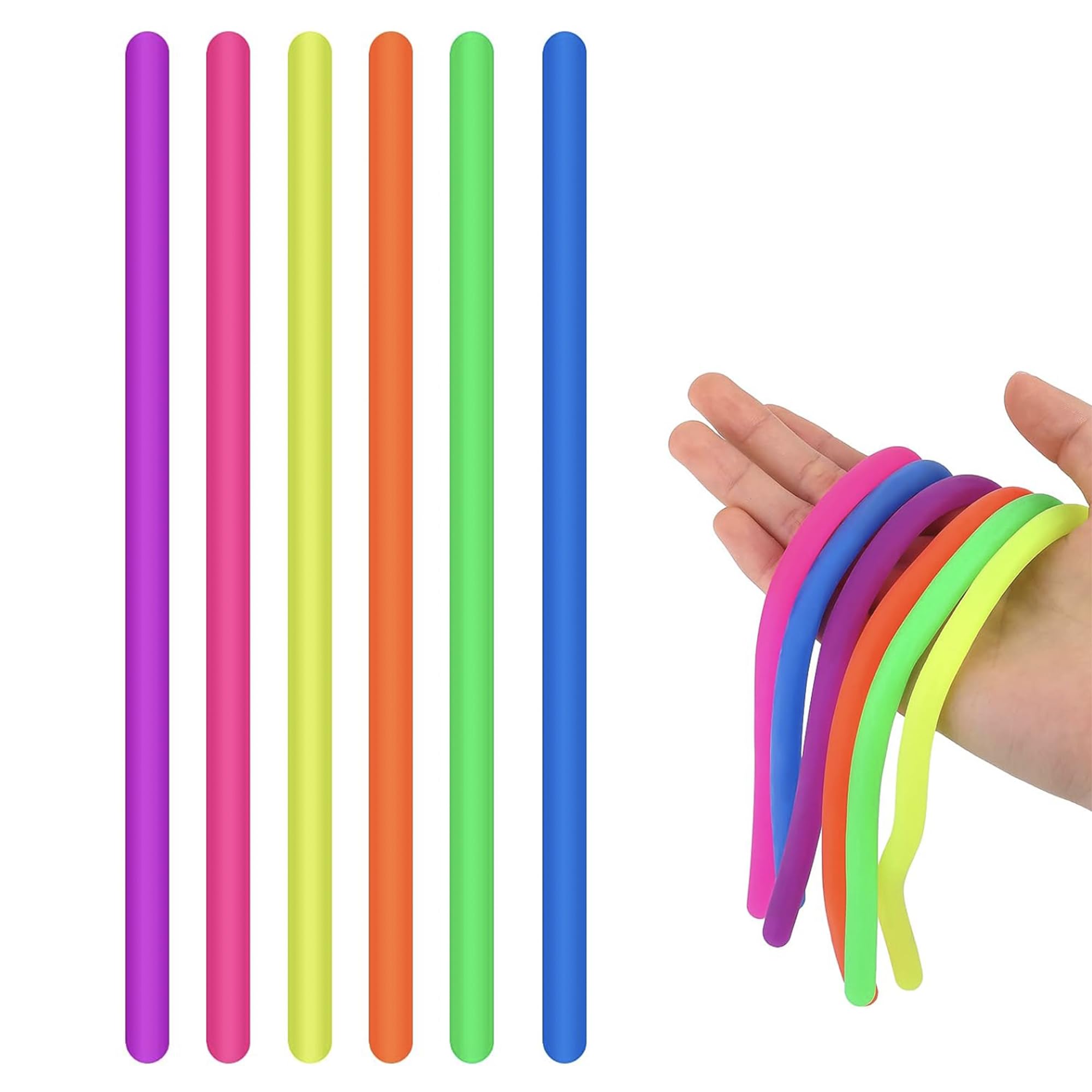 Kidology Pull & Pop Tubes Toy for Kids Imaginative Play & Stimulating Creative Colorful Pipes Learning Toddler Sensory Toys Play Connect, Stretch, Twist & Pop Tube (Nuddle Tube Toy - 6 Pcs)-image-18