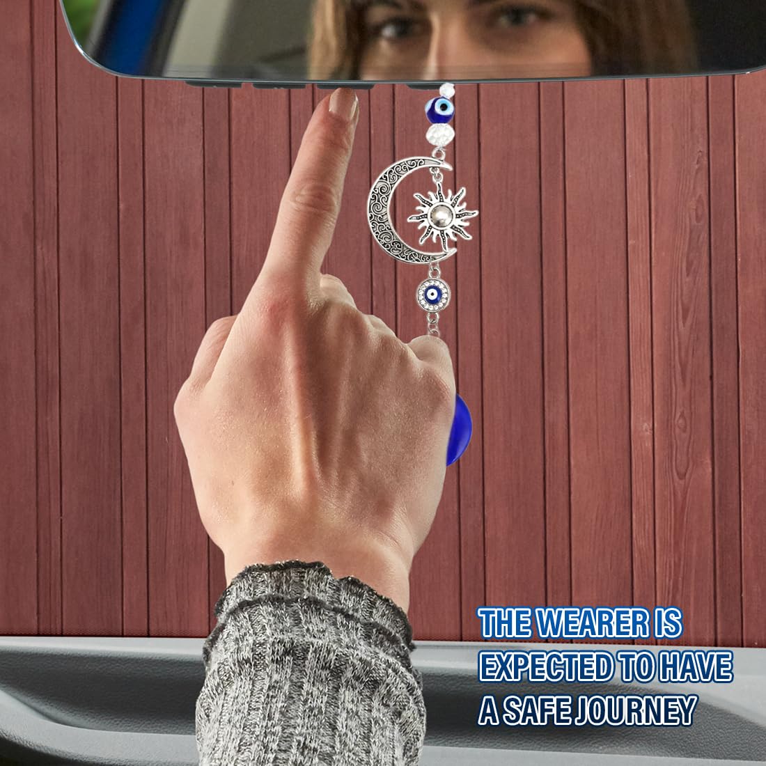 Ornamento da appendere per auto, Occhio turco, occhio blu malvagio per specchietto, Occhio Turco Cristallo, Amuleto Buona Fortuna, malocchio decorazione per auto