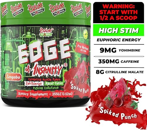 Miniatura 14 de Psycho Pharma - Polvo de preentrenamiento más potente y altamente estimulante - Límite de la locura - El suplemento de preentrenamiento más intenso