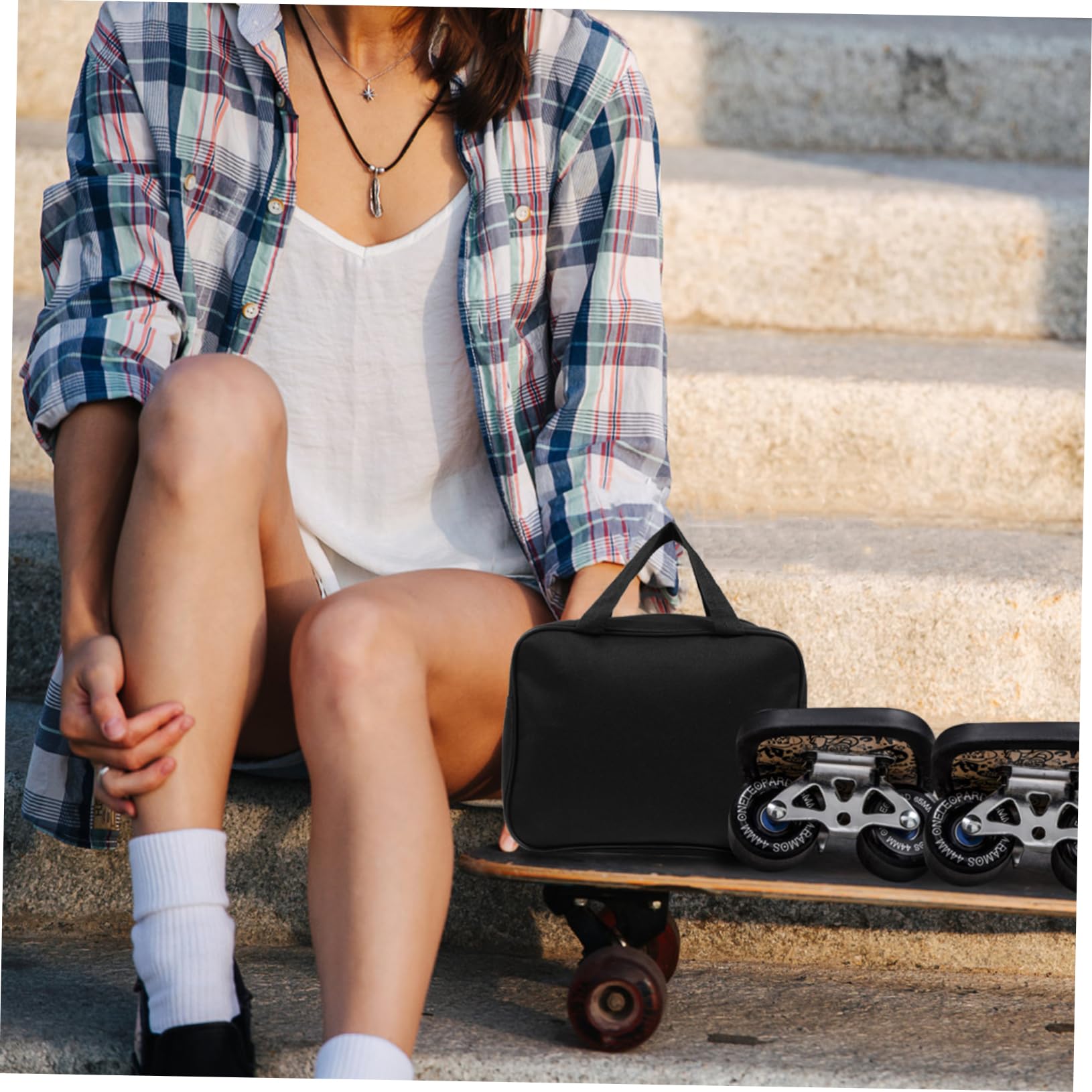 ibasenice Drift Board Pack Skating Skates Bag Duffle Skates Pouch Drift Skate Accessory Ice Skate Bags Convenient Drift Skate Pouch Inline Skate Carry Bag Drift Skate Bag Oxford Cloth Black