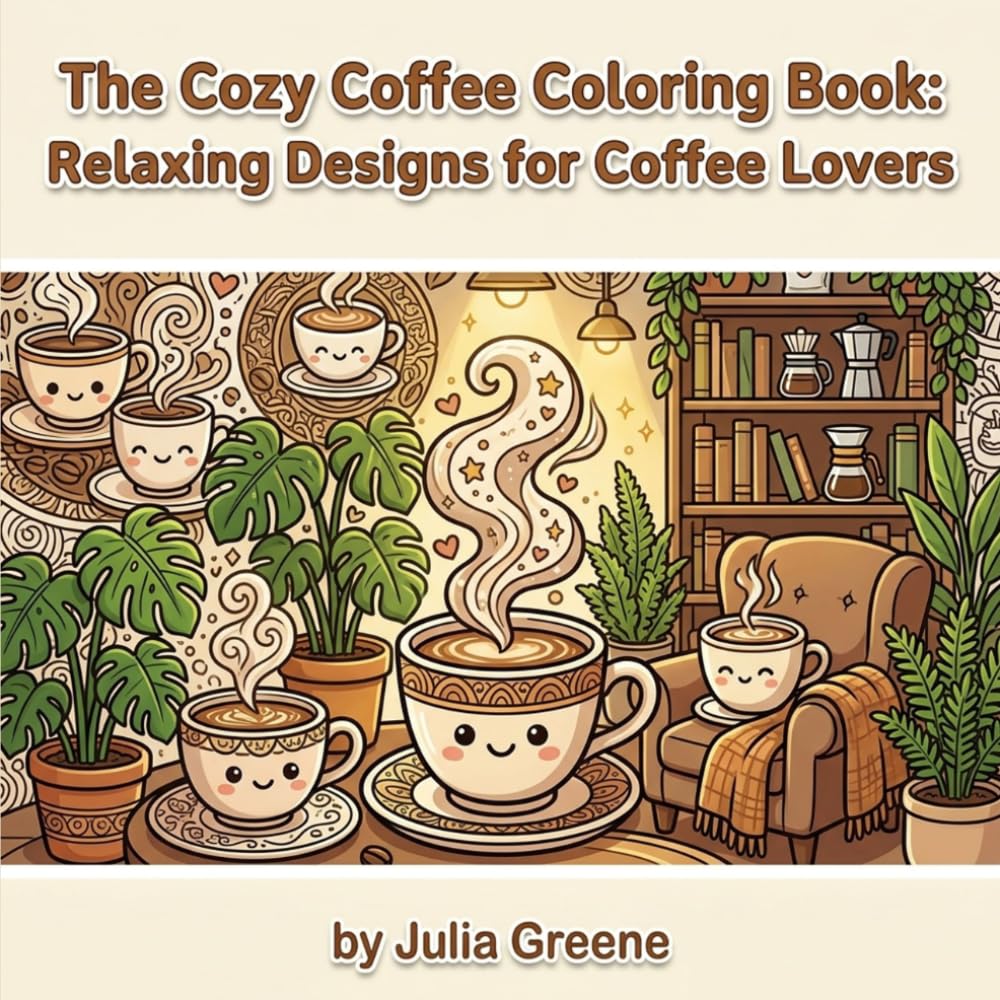 The Cozy Coffee Coloring Book: Relaxing Designs for Coffee Lovers