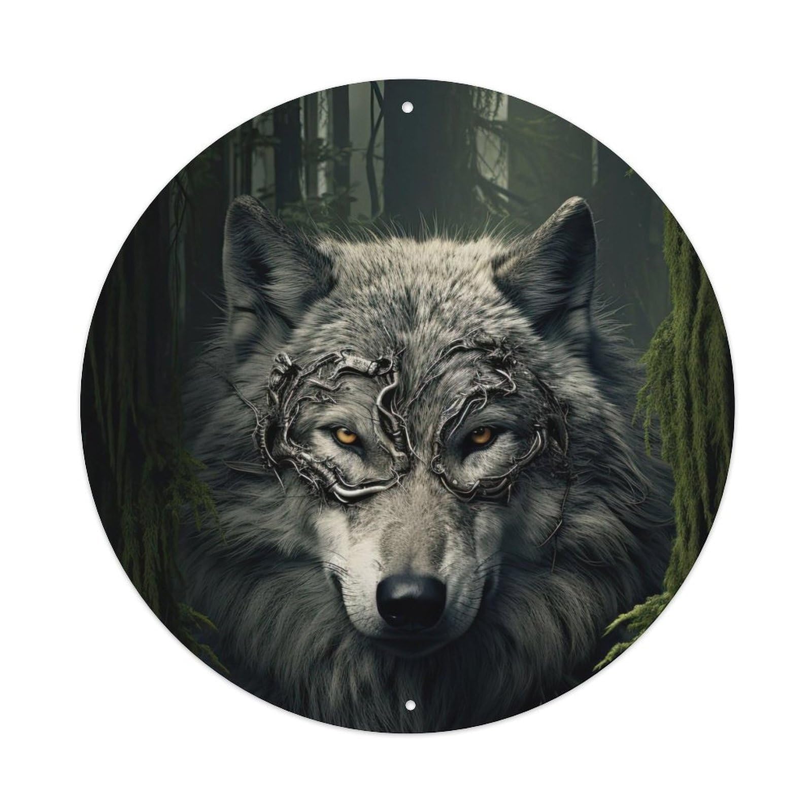 Animals Wolf Art Vintage Metal Tin Sign Plaque Wall Decor for Cafe, Club Bar, Office, Garden Metal Poster 8x8Inch