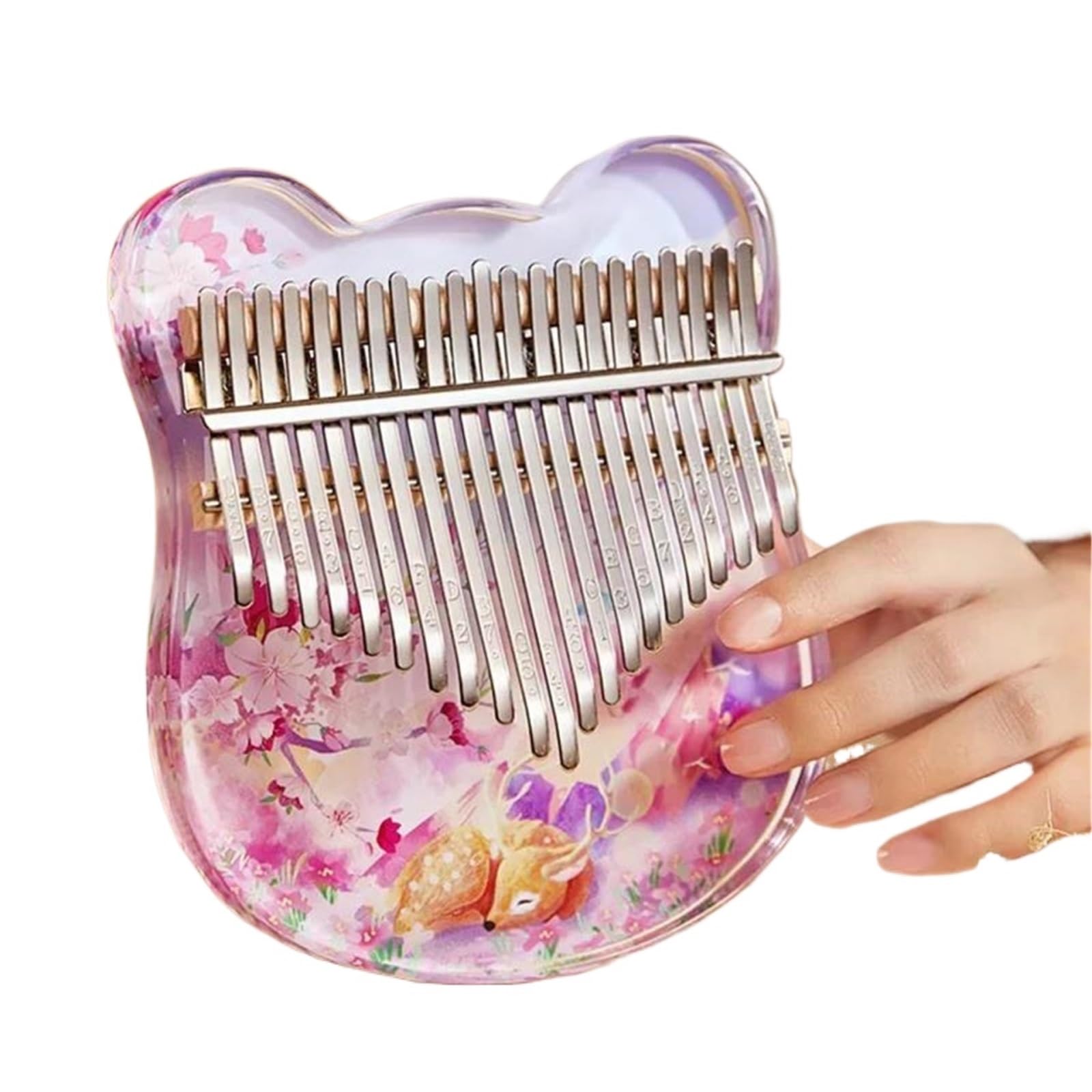 Kalimba Fortepian Akrylowa Kalimba 17 21 Kluczowa Przenośna Klawiatura Muzyczna Fortepianowa Kalimbas Thumb Dla Początkujących Z Akcesoriami(21 keys3)
