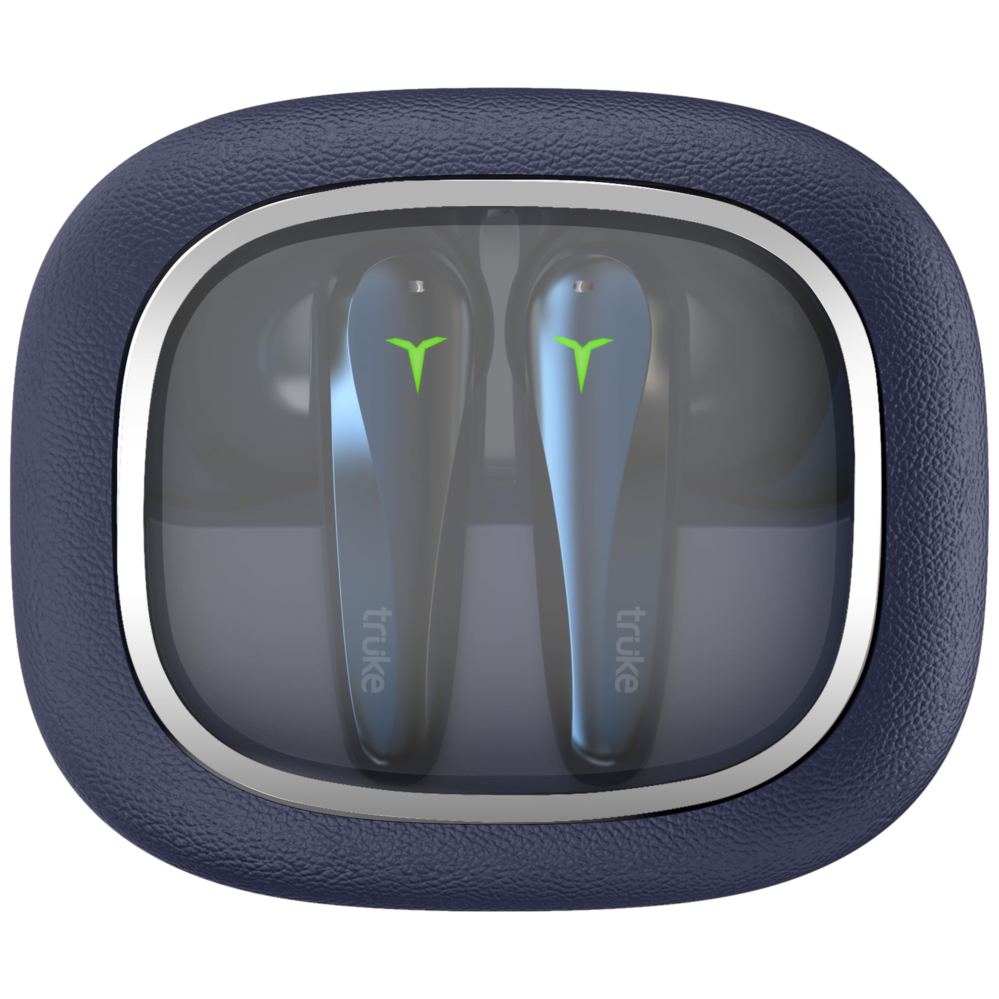 truke New Launch Crystal Dyno Leather Finish True Wireless in Ear Earbuds w/Spatial Audio, 70H Battery Rapid Charge Ear Buds, 13mm Driver HiFi Sound TWS, 40ms Ultra Low Latency, 4Mics ENC -ArcticBlue-image-35