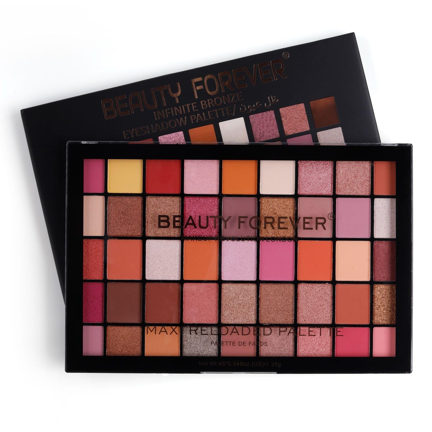 Professional Maxi Reloaded Eyeshadow Palette | 45 Selected Shades | Matte & Shimmer Shades - 45Gm | Highly Pigmented & Long Lasting Eyeshadow Palette-image-49