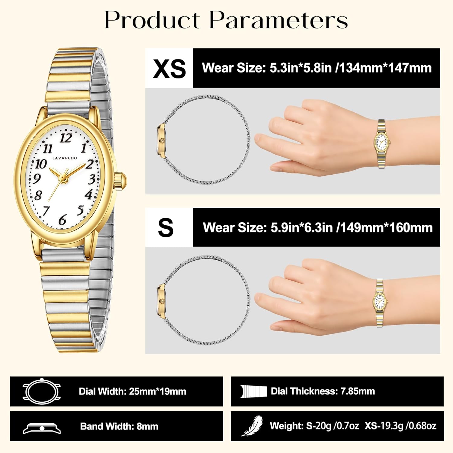Small Gold Watches for Women, Elegant Analog Womens Watch, Waterproof Ladies Watches with Easy to Read Oval Case, Stainless Steel Expansion Band, Christmas & Birthday Gifts for Women - Image 5