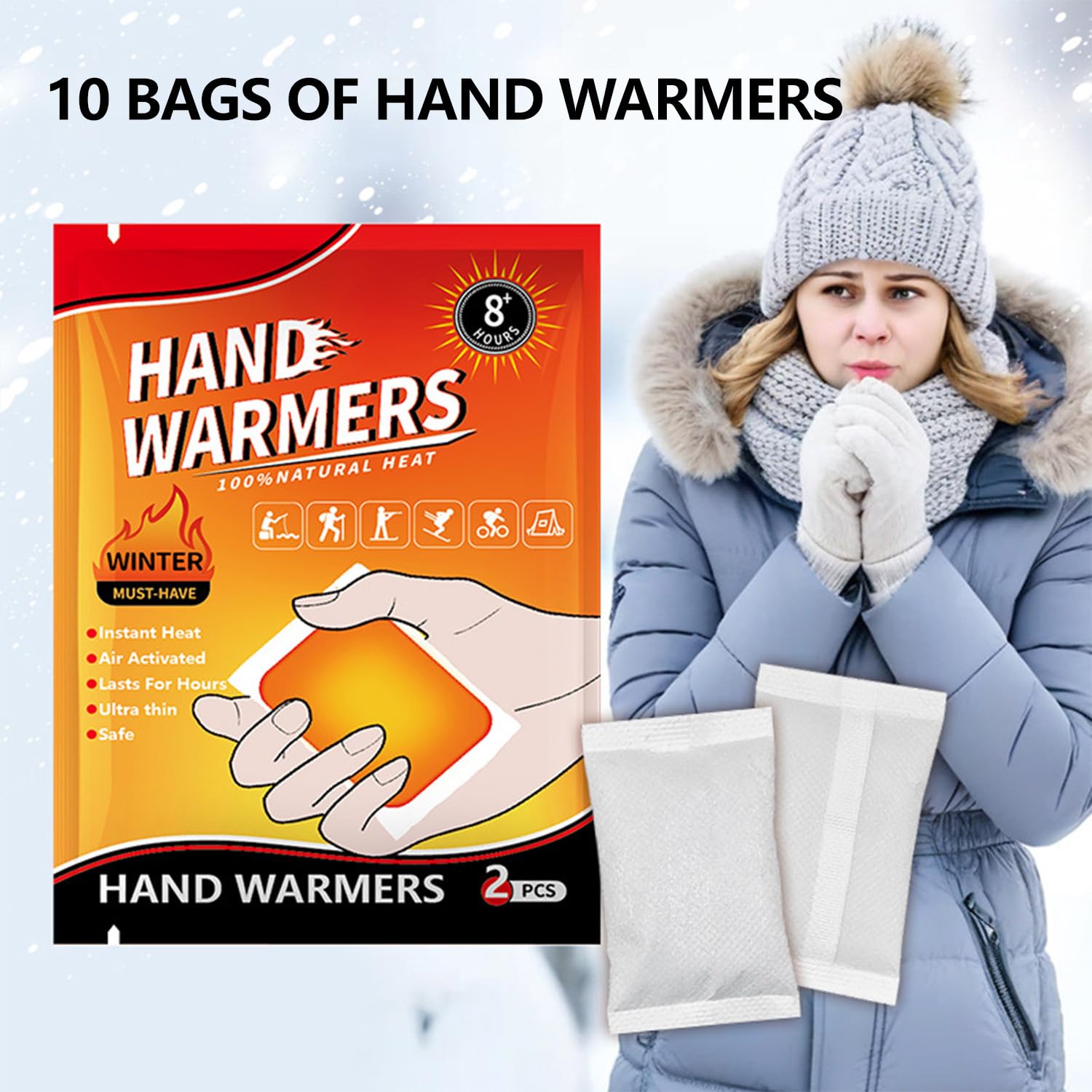 Handwärmer, Handwärmer Packung,Winter Heating Wärmende Pflaster, Tragbaren Wärmebeuteln, Körperwärmer-Patch Für Linderung Bei Kaltem Wetter Outdoor Sportarten, 20 Stück