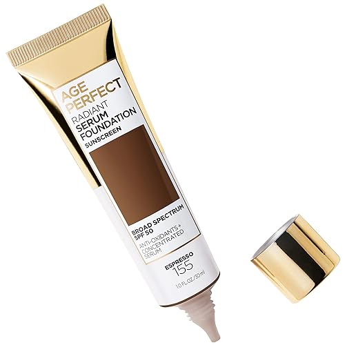 Miniatura 2 de L'Oreal Paris Age Perfect Base de suero radiante con SPF 50, Espresso, 1 onza